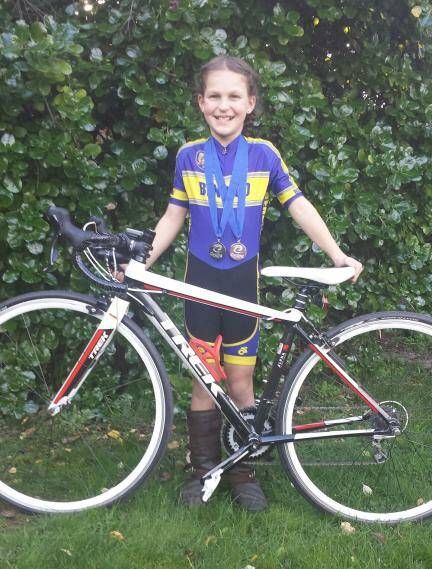 Belinda Bailey won silver medals in the Victorian junior girls under-11 road race and individual time trial last weekend. Picture: CONTRIBUTED