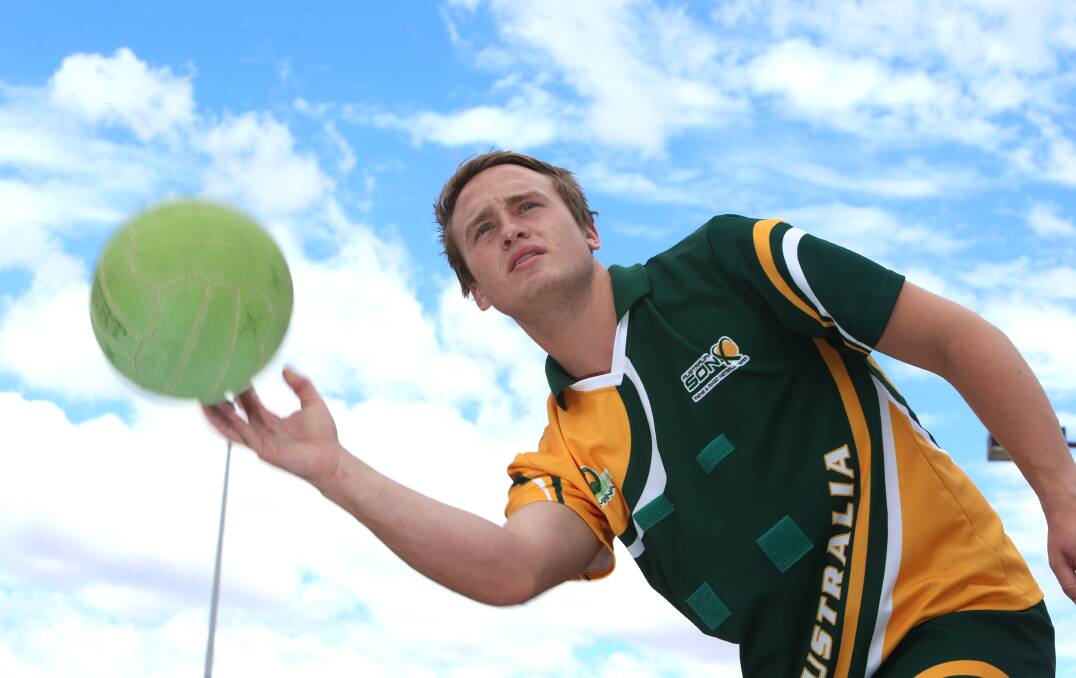 ON THE BALL: Australian and Victorian men's netball representative Jayden Cowling. Picture: PETER WEAVING
