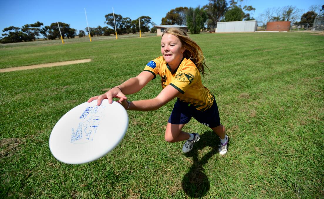 Australian under-19 Ultimate Frisbee representative Alyce Falls. Picture: JIM ALDERSEY 