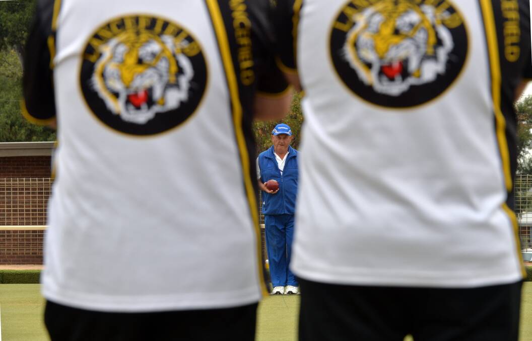 Len Searle, Camperdown, at the Country Week bowls. Picture: BRENDAN McCARTHY

