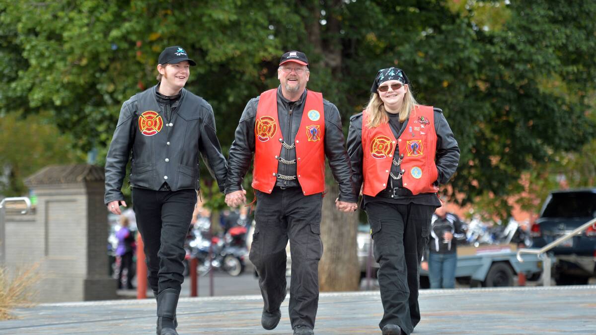 Daniel, Natasha and Dave Paynter of Red Knights MC.
Picture: BRENDAN McCARTHY