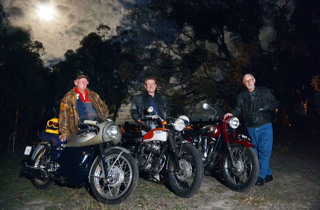 Ray Fowler, Terry McBride and John Strauss in the British Bike Expo at Newstead. Picture: BRENDAN McCARTHY