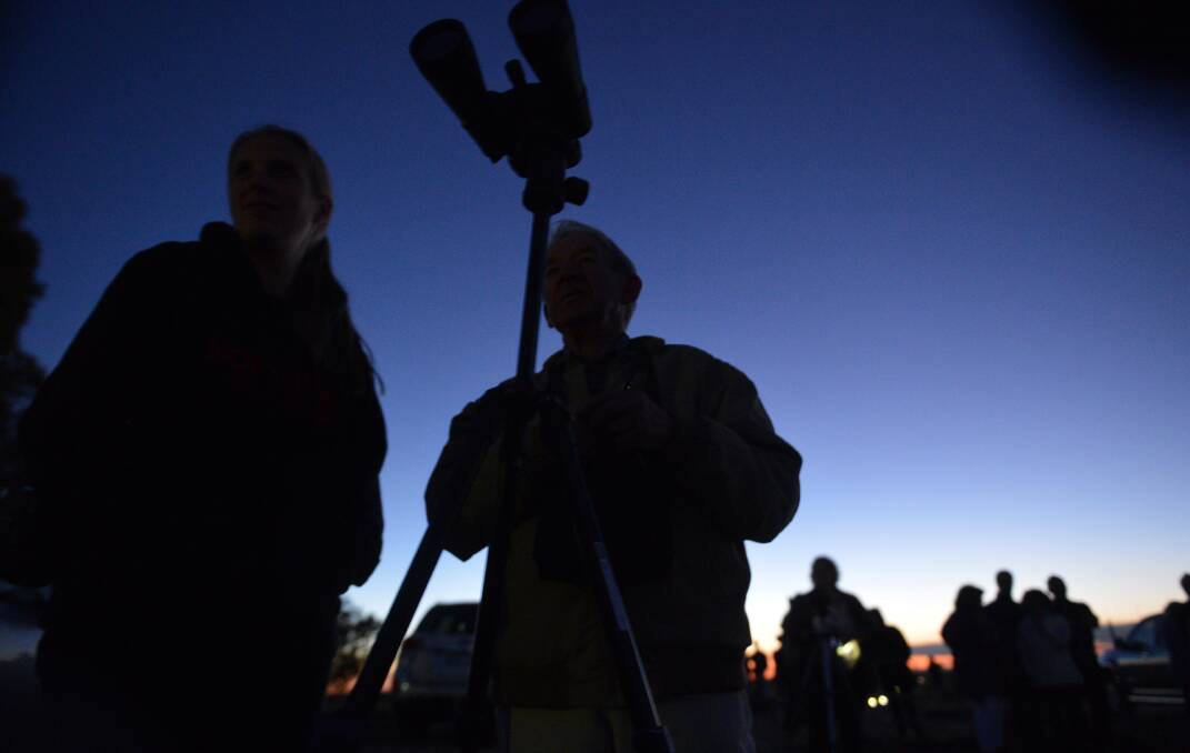 Waiting for the eclipse in Tucker St Reserve in Golden Square
Picture: BRENDAN McCARTHY
