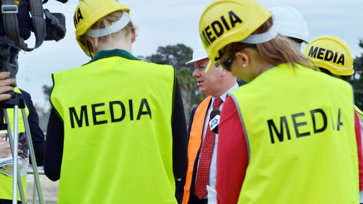 Victorian Health Minister David Davis speaks to media at the Bendigo Hospital site.
Picture: BRENDAN McCARTHY