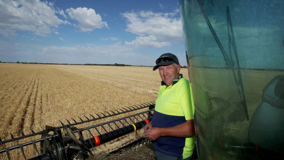 Wheat farmer Colin Falls during harvest.
Picture: LIZ FLEMING