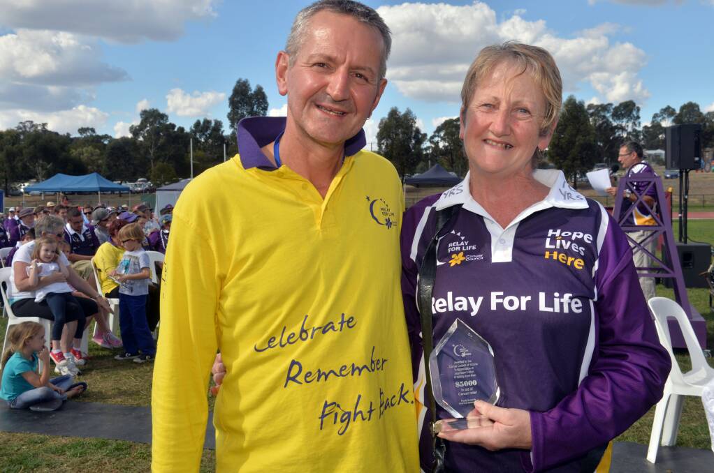 Award for $5000 or more fund raised  Rob Kean, Chairman of Bendigo RFL Committee & Wendy Aitkenhead of Bravehearts

