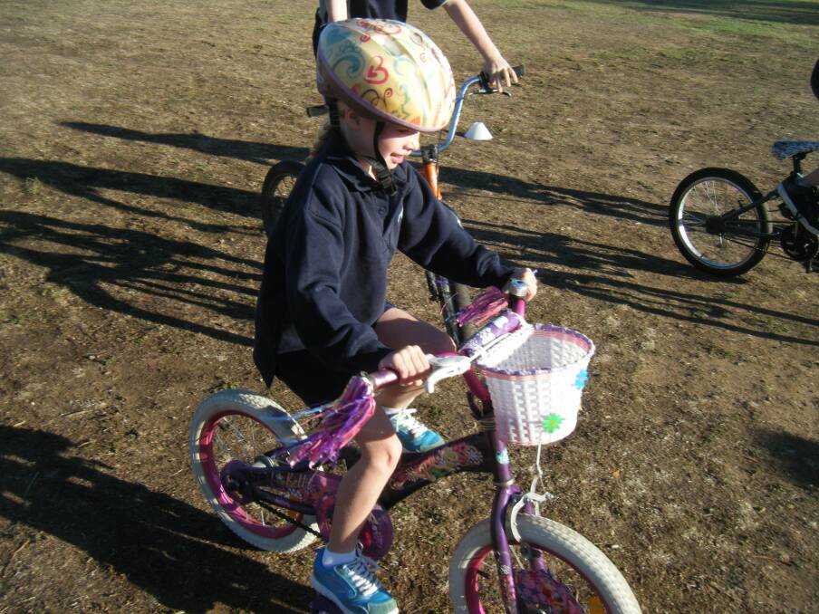 Sophie Rayner, one of our Grade 2 students riding her bike. Picture: SUPPLIED