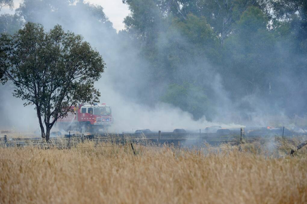 The fire in Sullivans Road in Strathfieldsaye. Picture: JODIE DONNELLAN