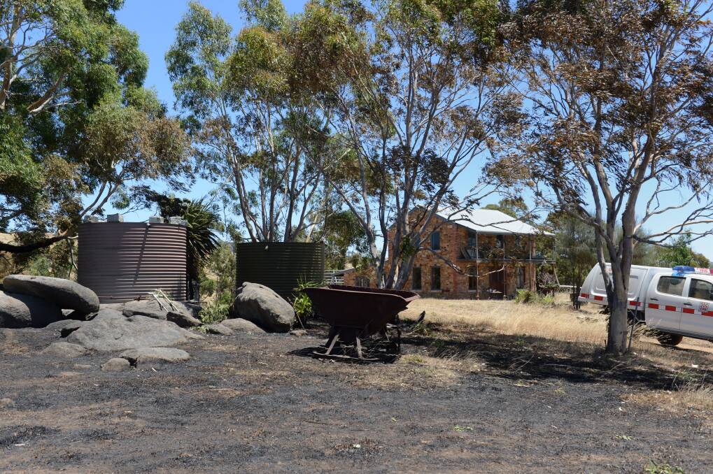 LUCKY: The fire threatened homes in Sedgwick. 