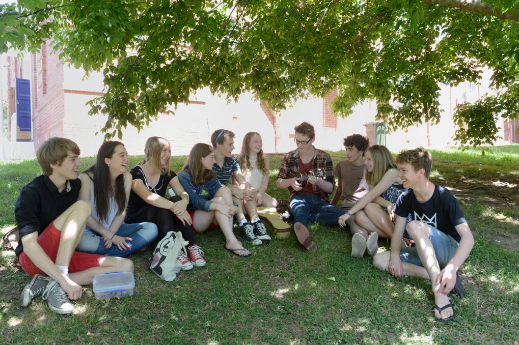 BSSC year 12 students and friends enjoy a picnic in the sun after receiving their VCE results. Picture: JIM ALDERSEY
