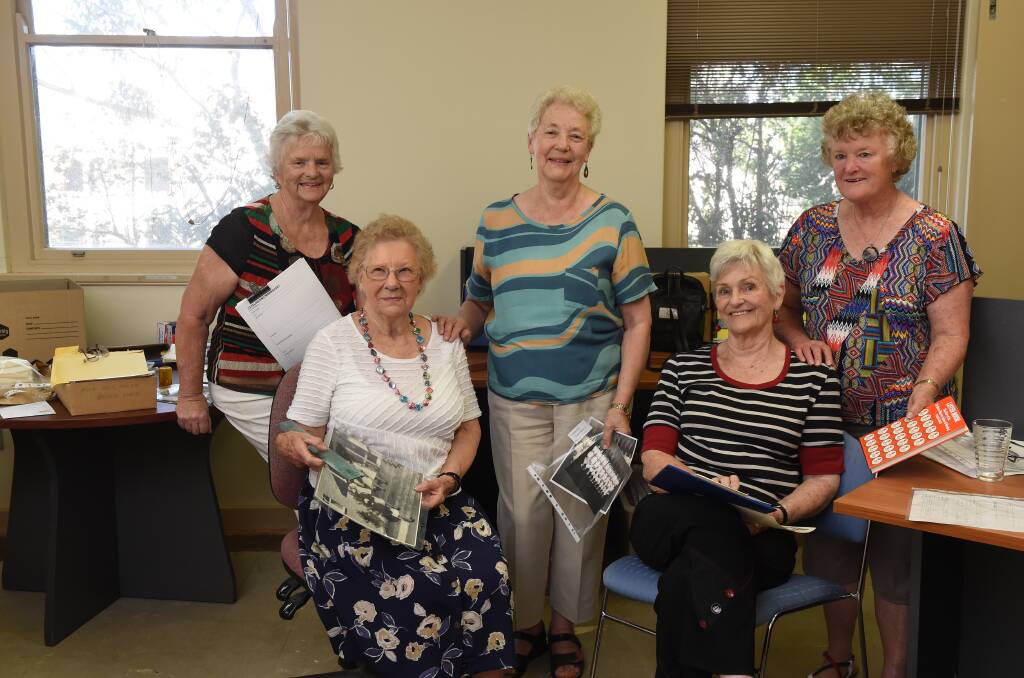 WE'RE BACK: Jan Spencely, Fay Bourke, Jenny Pata, Joan O'Shea and June Rice. Picture: JODIE DONNELLAN 
