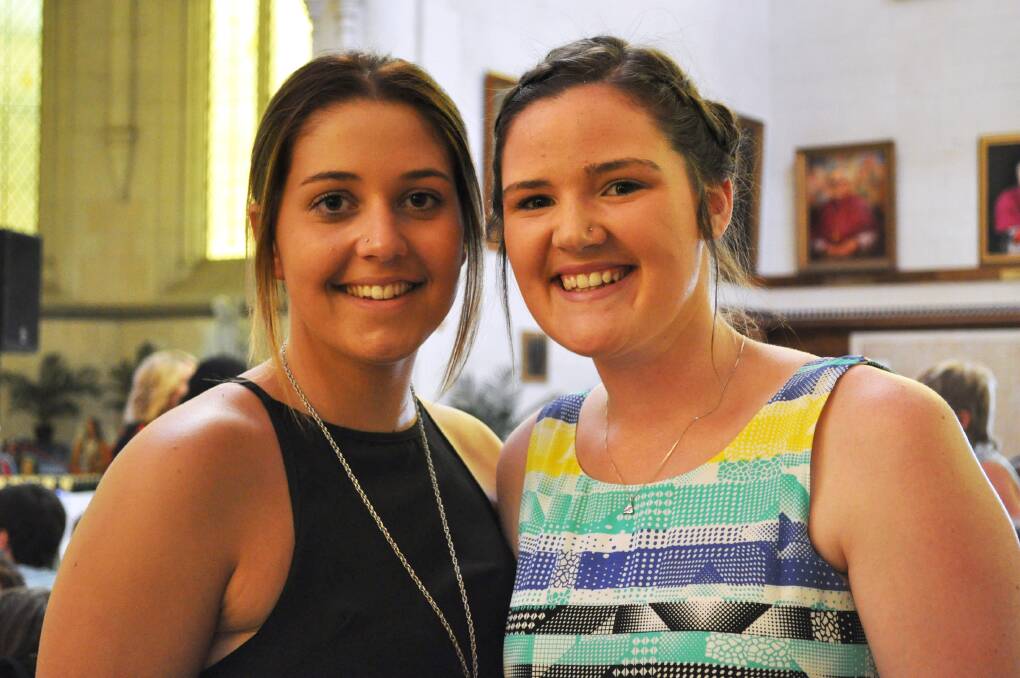 Students Leah Sartori and Anna Kelly received College Life awards. Picture: SUPPLIED
