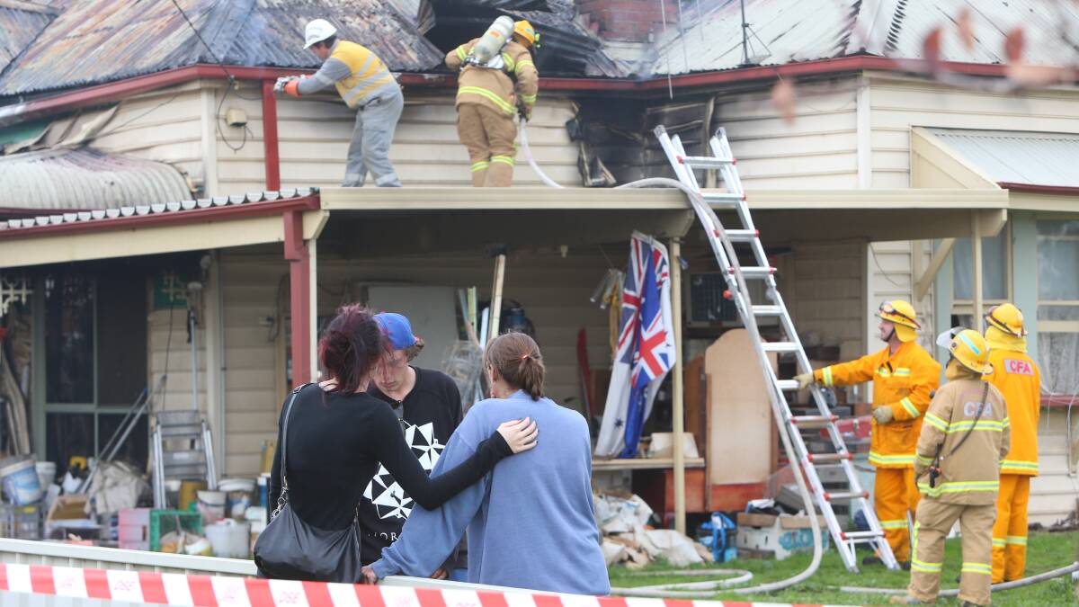 The fire at a house in Myrtle Road, Ascot. Picture: PETER WEAVING