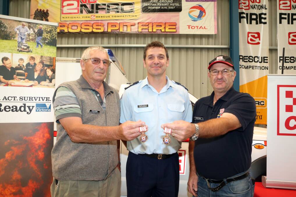 RECOGNISED: Norm Bowen, Mike Wassing and Shane Owins. Picture: LIZ FLEMING
