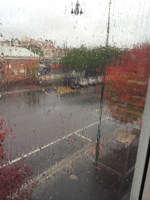 WET: The view from the window of the Bendigo Advertiser office. 
