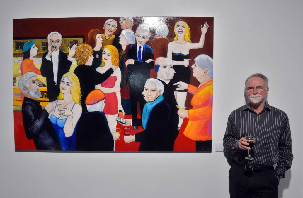 EXQUISITE: Vaughan Prain and one of the works included in his exhibition Get-Together. Picture: BRENDAN McCARTHY