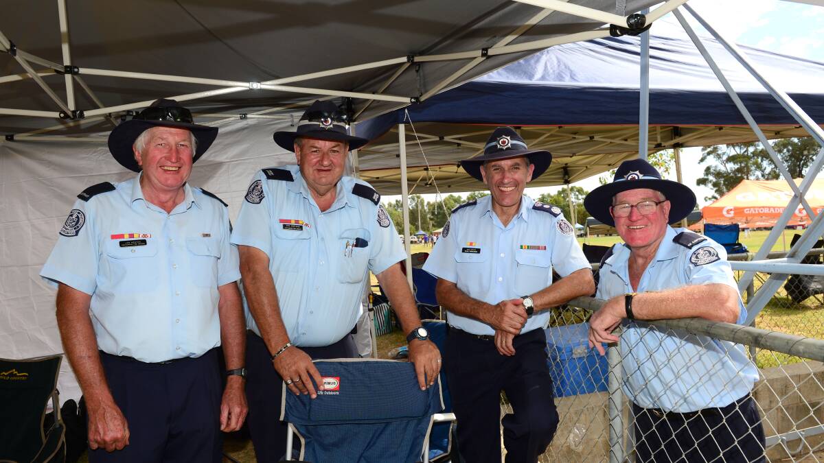 Len Watson from Castlemaine, Ron Gartside from Castlemaine, CFA Chief Officer Euan Ferguson and Harry Baptist from Heathcote.
