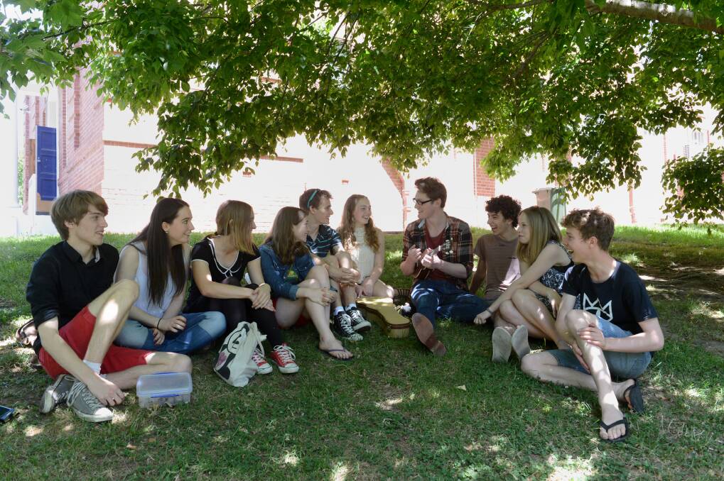BSSC year 12 students and friends enjoy a picnic in the sun after receiving their VCE results. Picture: JIM ALDERSEY