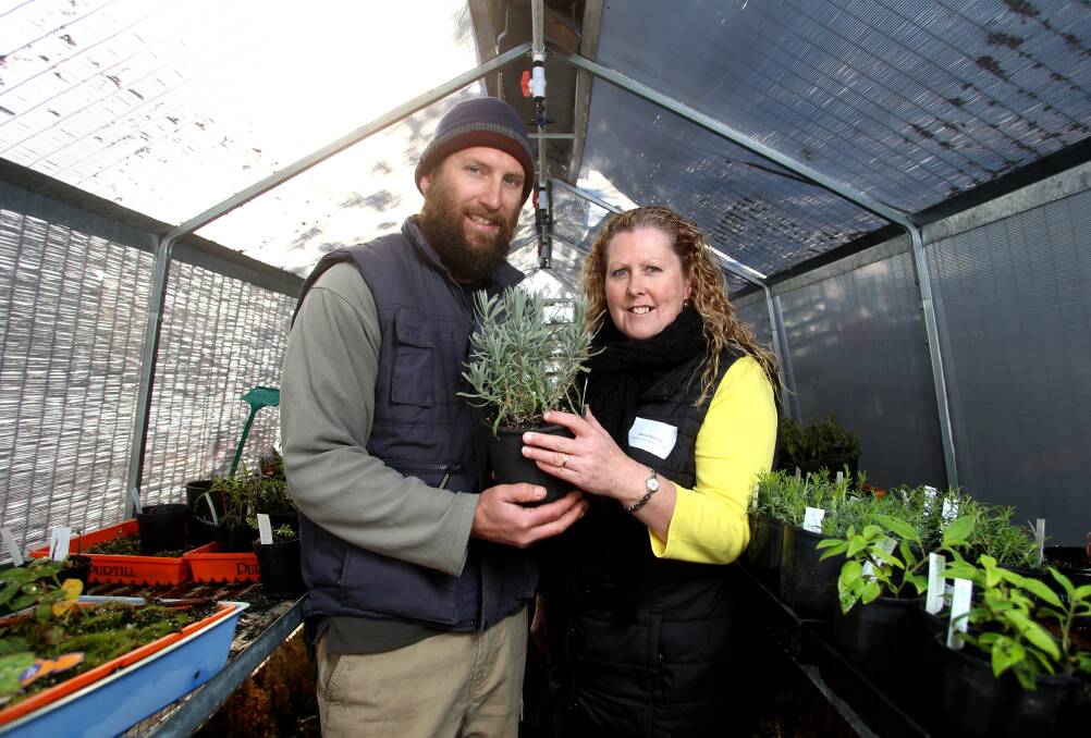 LEARNING: Kitchen garden specialist Brian Hosking and teacher Donna Harrison.
