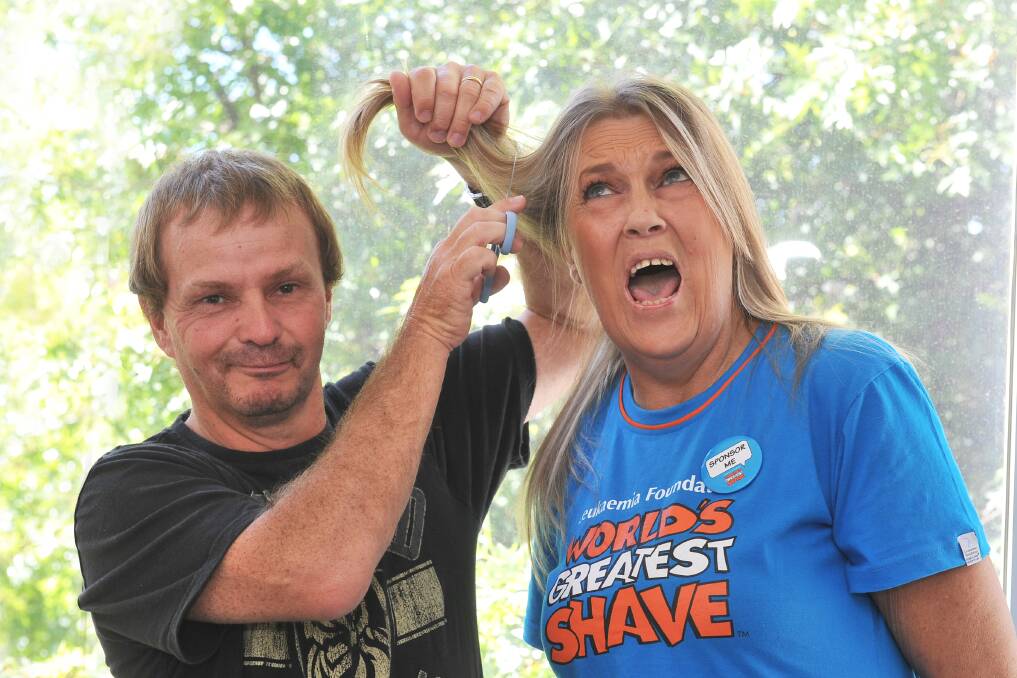 HAIRCUT: David Lea and Carolynne May will shave. Picture: BRIAN SEMMENS