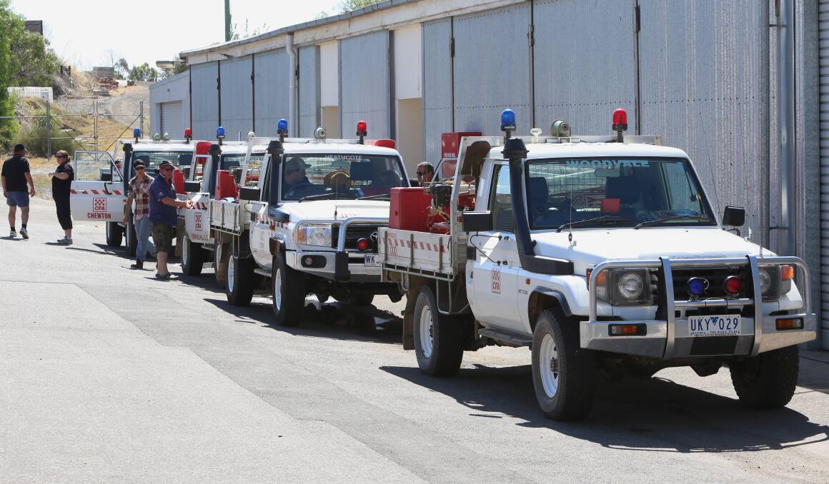 CFA slip on trucks ready for action. Picture: PETER WEAVING