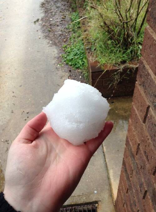 Nicole Kellett made a snowball in Castlemaine today. 