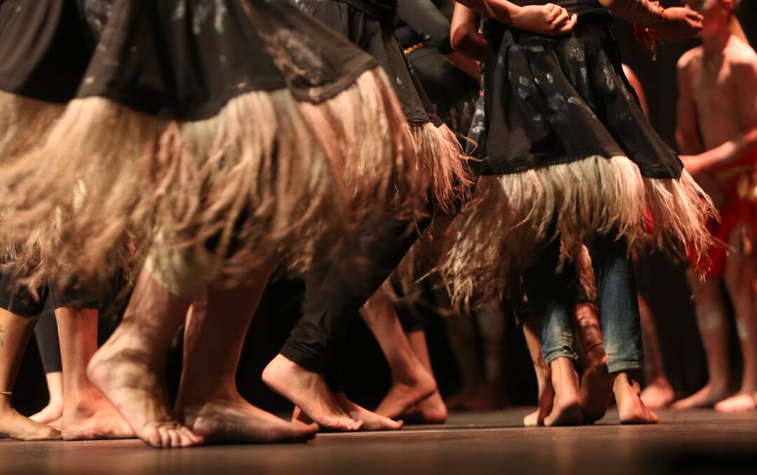 Bendigo Aboriginal Dance Group perform at the opening. Picture: PETER WEAVING