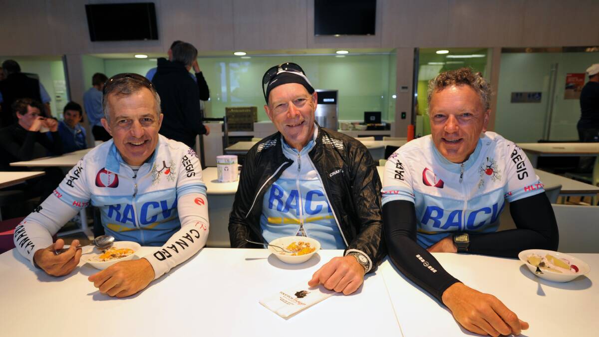 EAT UP: David Dunn, Brian Patterson and Craig Edwards. 


