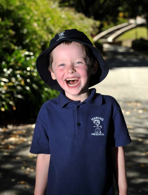 LAUGH: Four-year-old Declan Downing.
