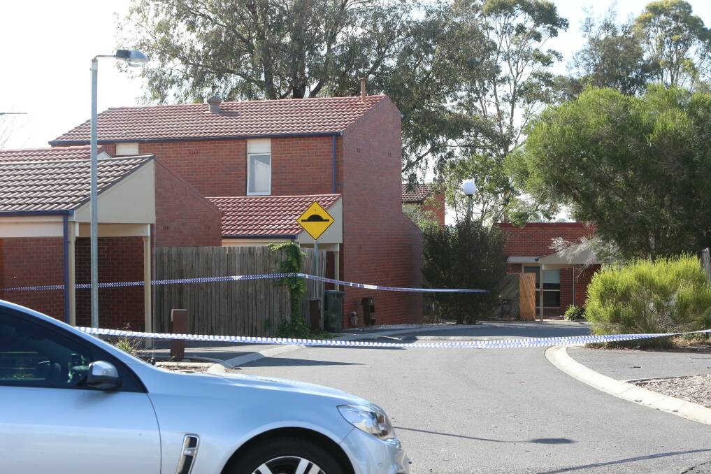 Red Hill Court in Eaglehawk. Police are containing the scene until forensics investigators arrive from Melbourne this morning.