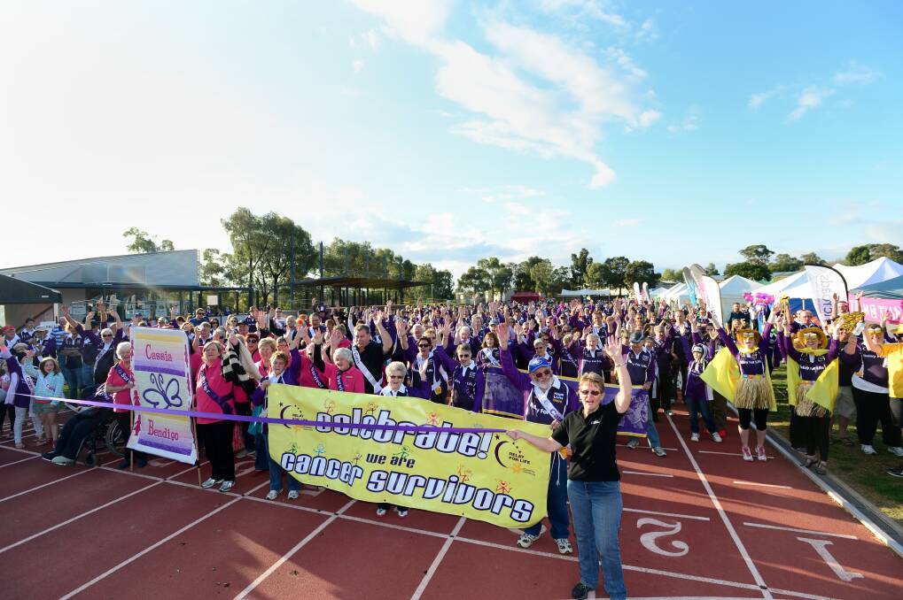 About 73 teams participated in the 2014 Relay for Life in Bendigo. Picture: JIM ALDERSEY