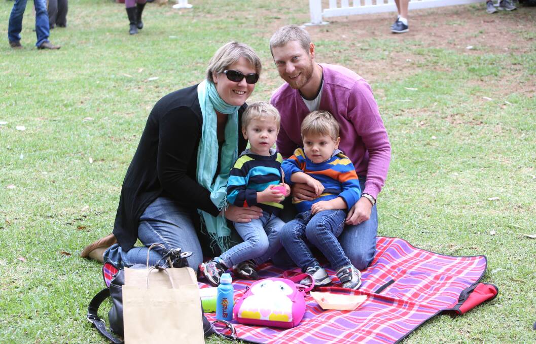 Brooke and Scott Dole with twins Xavier and Jasper from Strathfieldsaye. Picture: PETER WEAVING