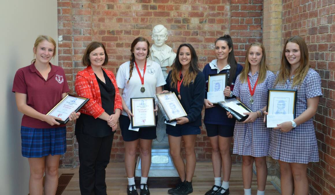 TOP WORK: Rochester Secondary College award recipients with Lisa Chesters. Picture: SUPPLIED