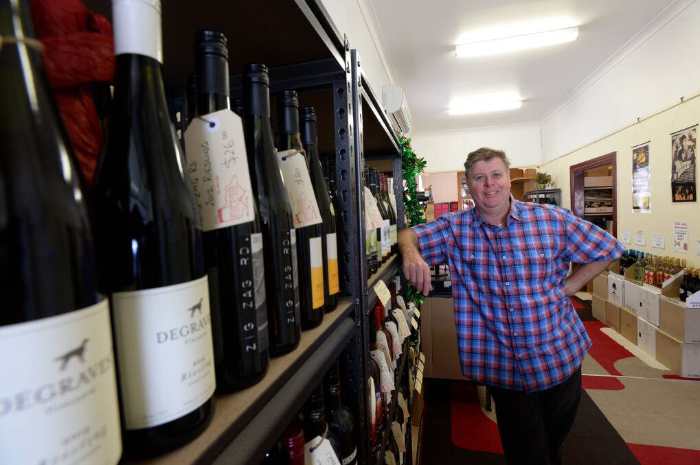 Stephen Cross opened the Castlemaine Central Wine Store four months ago. Picture: JIM ALDERSEY