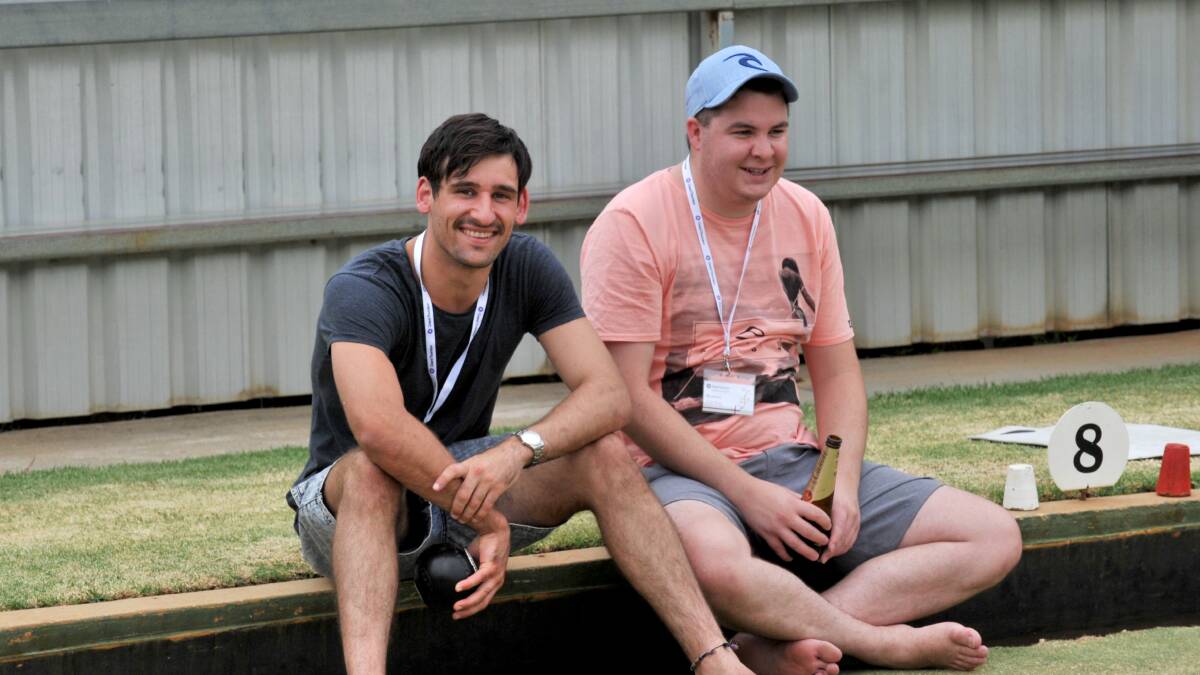 Grant Thornton accountants conference- Lawn bowls at Bendigo East lawn bowling club. 
Adrian Hodge and Carlos Danger. 

Picture: JODIE DONNELLAN 

