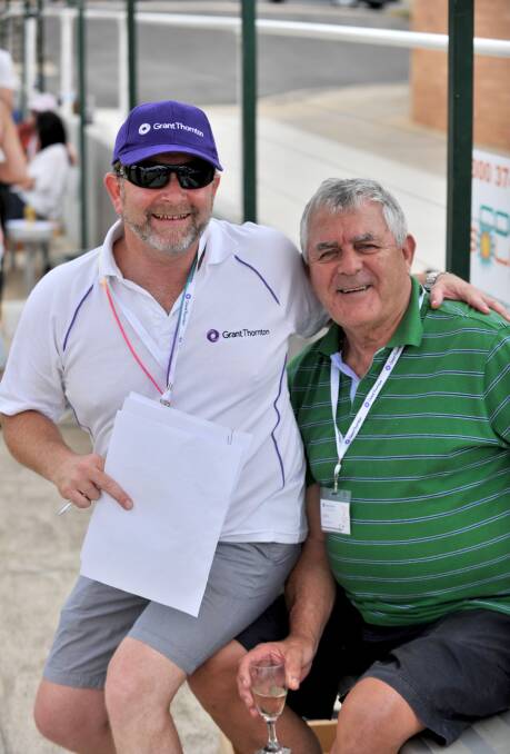 Grant Thornton accountants conference- Lawn bowls at Bendigo East lawn bowling club. Andrew Mattinson from Grant Thornton and John Pearson from Pearson Partners. 
