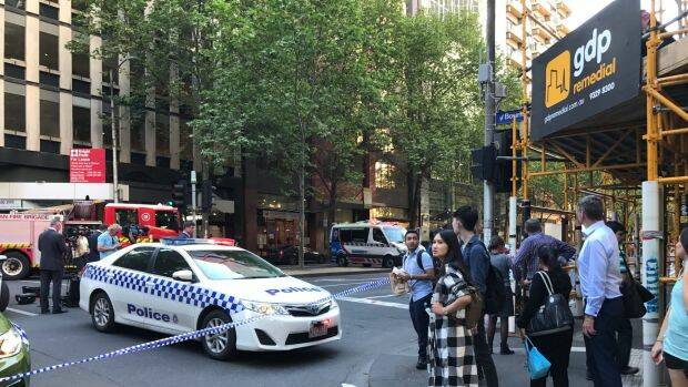 Police have blocked off Queen Street after a pedestrian was hit and killed on Wednesday afternoon.  Photo: Joe Armao, Fairfax Media.
