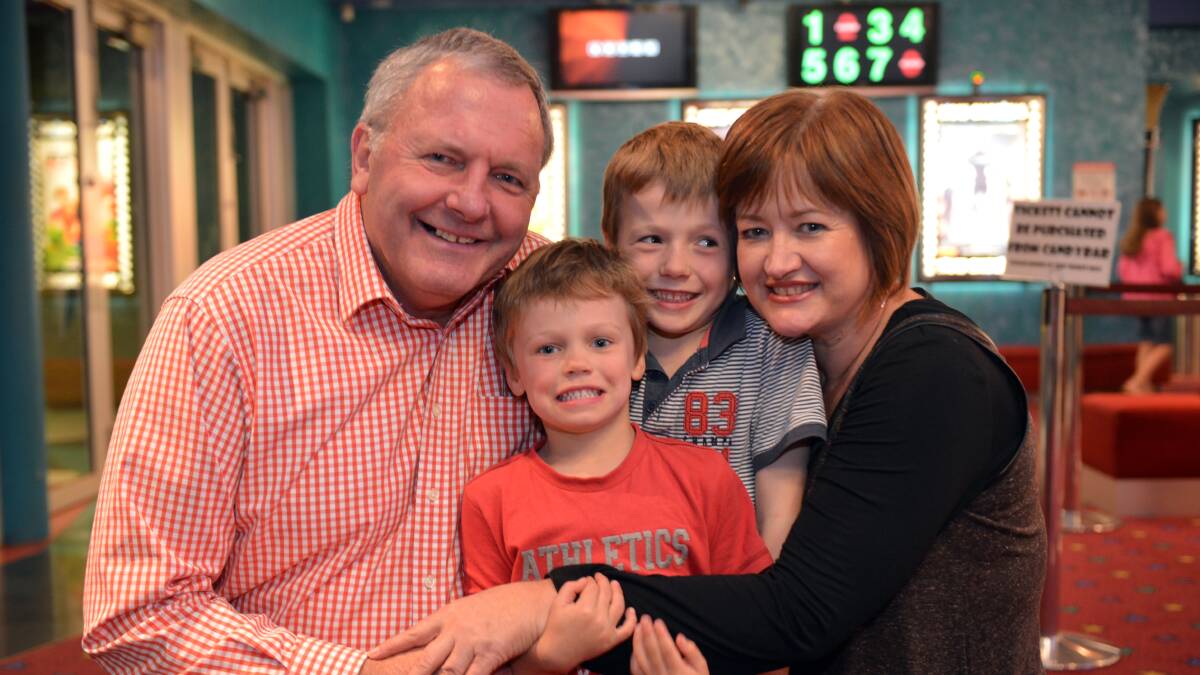 Mark Boyd-Graham and Trudi O'Donnell with grandkids Angus and Will Morrison. 