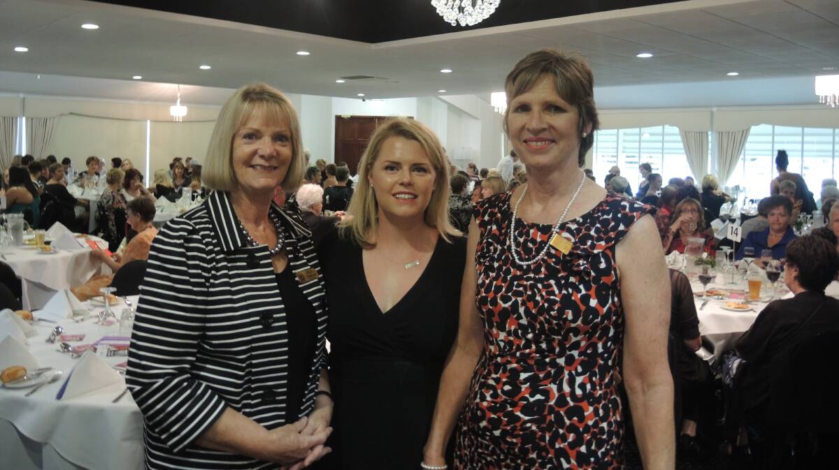 Zonta president Rosalie Lake with member Megan Purcell and Advocacy Committee chairwoman Rosalind Deacon.