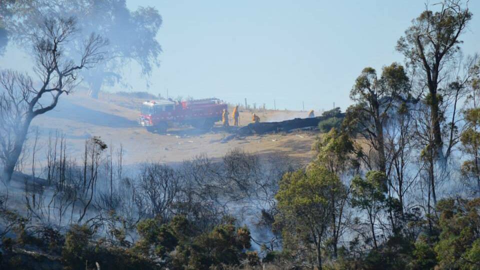 Firefighters on scene at the Kyneton fire yesterday. Picture: LINDY CHAPMAN