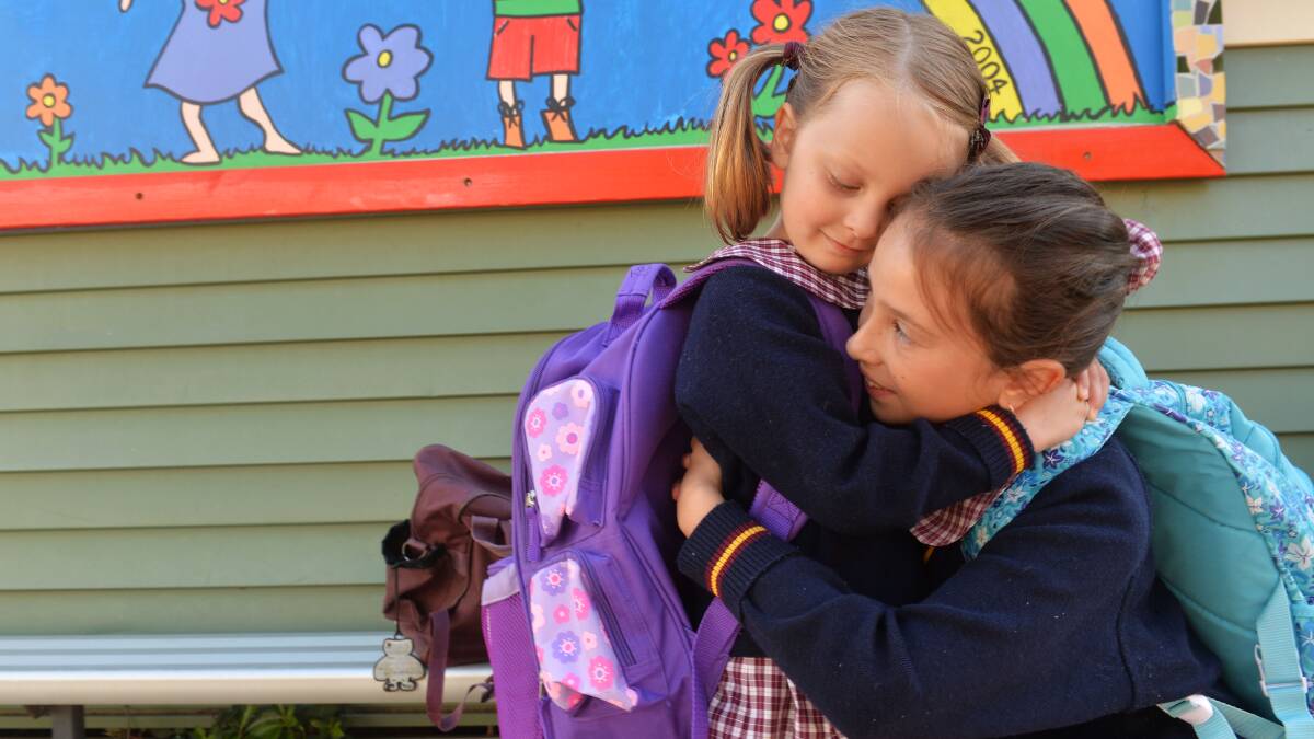 Sisters Josie (prep) and Tori Ietto at St Therese's Primary School. Picture: BRENDAN McCARTHY
