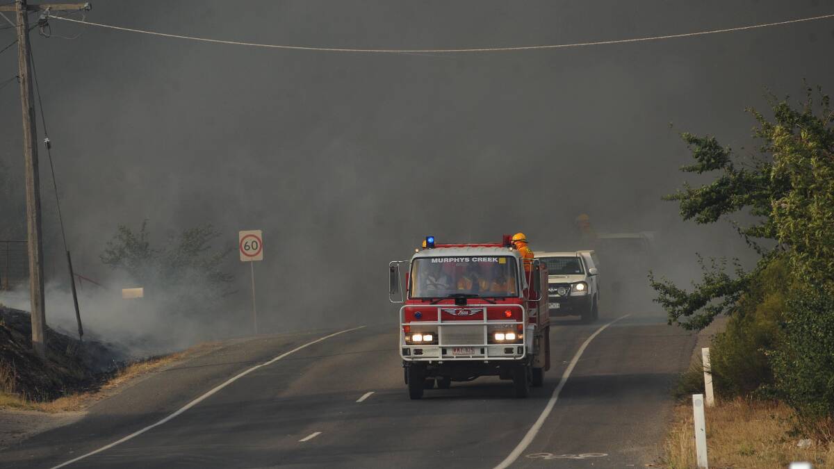 FEBRUARY 7, 2009: Fire in Inglis Road, Ironbark. Picture: Julie Hough