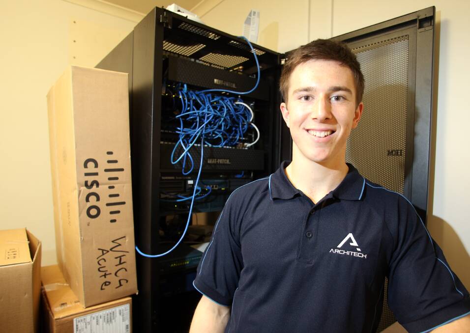 LEARNING: Tom Cecil is a junior network engineer, with Architech. Picture: GLENN DANIELS