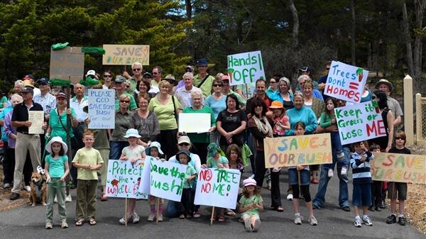 UPSET: Protesters rally against the subdivision plans for Aspinall Street land in 2010. 
