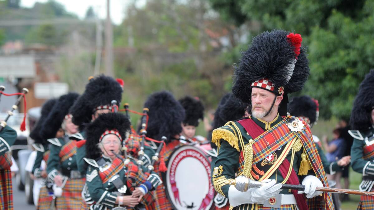 SPREADING MESSAGE: The Castlemaine Highland Pipe Band. 