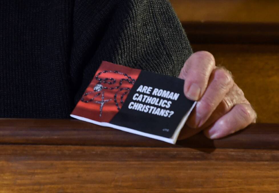 The booklet being left on the windscreens of cars parked outside Catholic churches across Bendigo.
