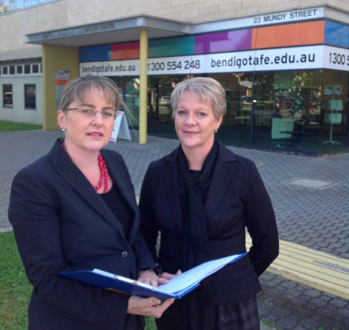 CRITICISED: Jacinta Allan and Maree Edwards with the survey they conducted.