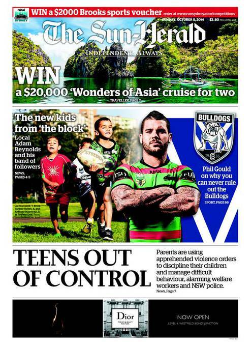 Fairfax media front pages 