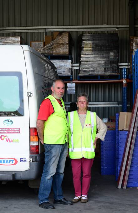 Foodshare's Ray Butler and Fay Barrett. Picture: JODIE DONNELLAN 