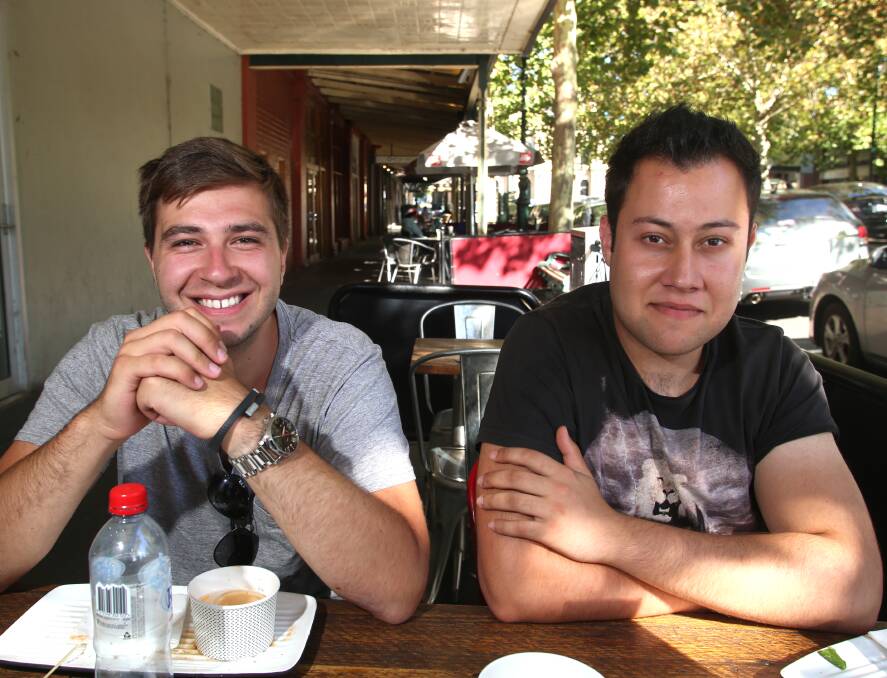 Adrian Blazic and David Babazadeh at Grill'd. Photo: GLENN DANIELS